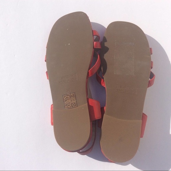 MARC by MARC JACOBS Red leather Sandals shoes 36 6 - Picture 3 of 5